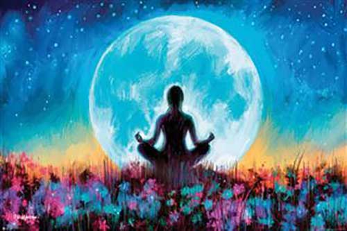 PD Moreno - Moon Yoga Poster