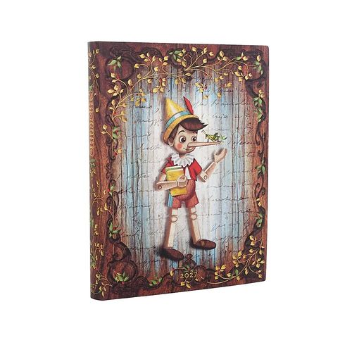 2027 Carlo Collodi, Pinocchio (Fairy Tale Collection) Ultra 12-Month Softcover Dayplanner (Elastic Band Closure) Daily