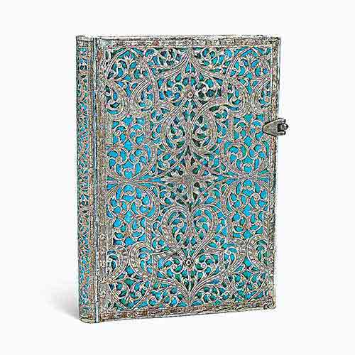 Maya Blue (Silver Filigree Collection) Midi Lined Hardcover Journal