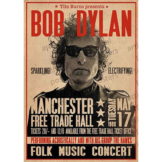 Bob Dylan - Manchester Concert Poster