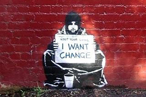 Banksy Street Graffiti Art - I Want Change 42 x 59.5cm Poster