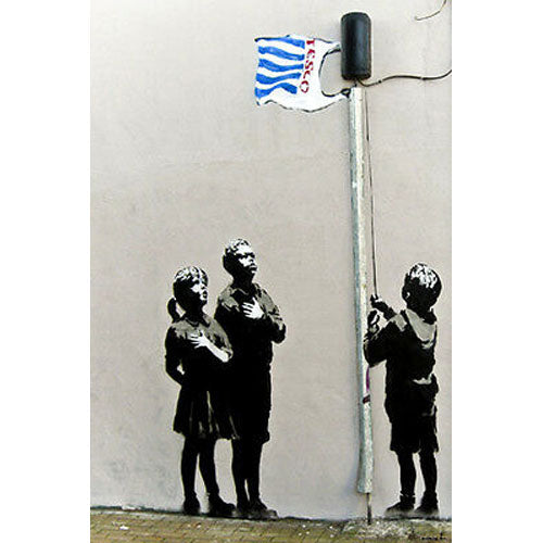 Banksy Street Graffiti Art - Tesco Flag Raising 42 x 59.5cm Poster