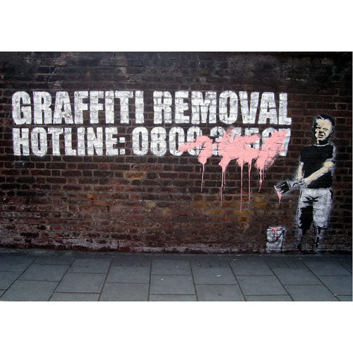 Banksy Street Graffiti Art - Graffiti Removal Hotline 42 x 59.5cm Poster