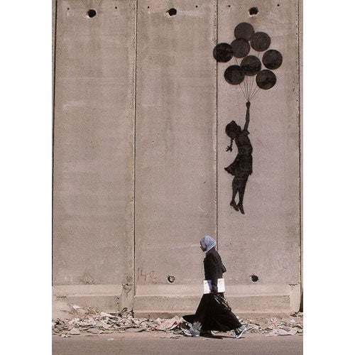 Banksy Street Graffiti Art - Girl with Balloons Gaza Wall 42 x 59.5cm Poster