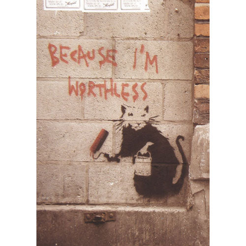 Banksy Street Graffiti Art - Worthless Rat 42 x 59.5cm Poster