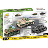 World War 2 - Renault, Valentine, Panze Construction Set (595 Piece Kit)