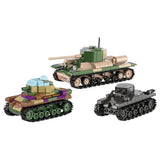 World War 2 - Renault, Valentine, Panze Construction Set (595 Piece Kit)