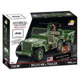 World War 2 - Willys MB + Trailer Exclusive Construction Set (1580 Piece Kit)