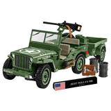World War 2 - Willys MB + Trailer Exclusive Construction Set (1580 Piece Kit)