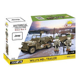 World War 2 - Willys MB & Trailer Construction Set (200 Piece Kit)