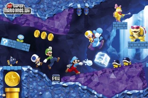 Nintendo Super Mario Bros. Wii Down Under Poster