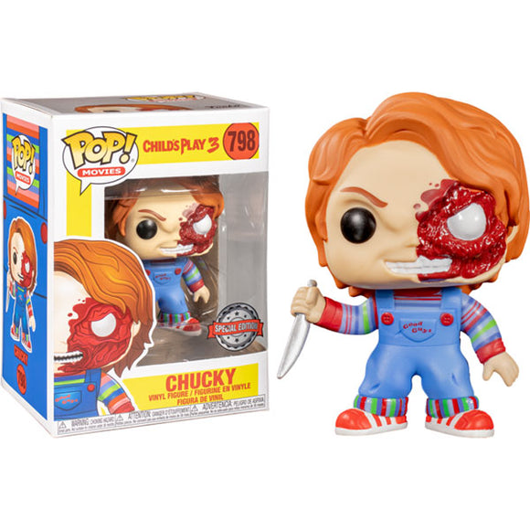 Child's Play 3 - Chucky Half Battle Damaged Pop! Vinyl Figure