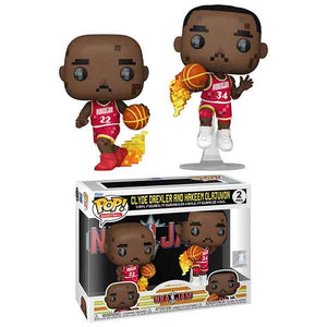 NBA JAM: Rockets - Clyde Drexler & Hakeem Olajuwon 8-Bit Pop! Vinyl Figures - Set of 2