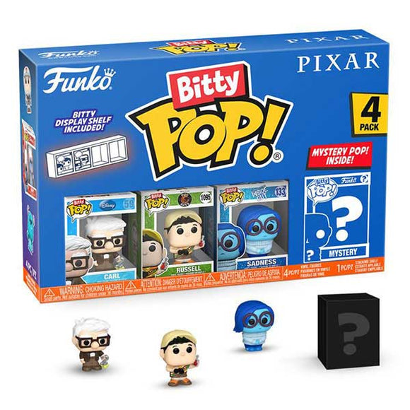 Pixar - UP Carl, Russell, Sadness Bitty Pop! Vinyl Figures - Set of 4