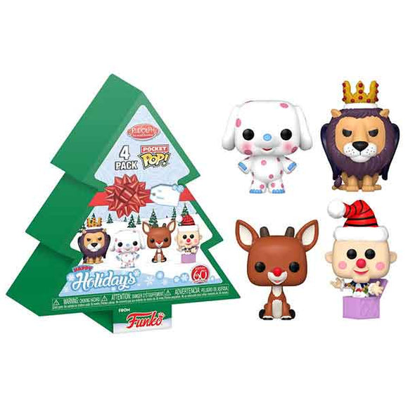 Rudolph - Holiday Tree Box Pocket Pop! Vinyl Figures - Set of 4