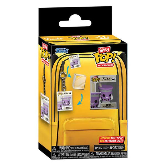 Bitty Pop! Wearables - Boba Bitty Pop! Figure and 3 Bitty Pop! Keychain Cases - Set of 4