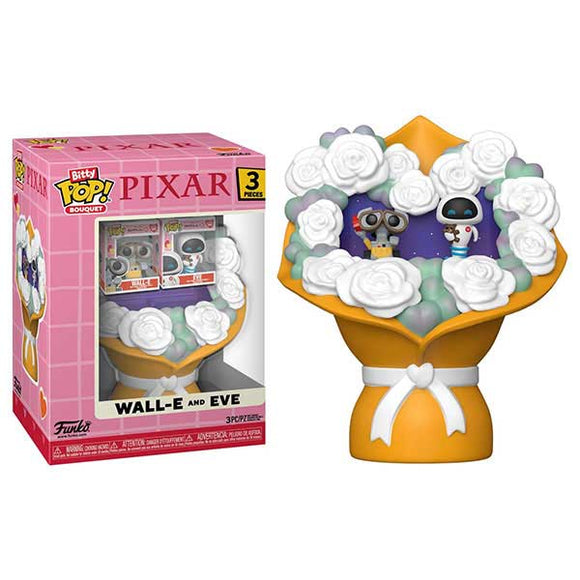 Wall-E - Wall-E & Eve Valentines Bitty Pop! Vinyl Figures on Bouquet - Set of 2