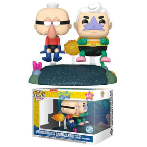 Spongebob Squarepants - Mermaidman & Barnacleboy with Invisible Boat Pop! Ride Vinyl Figure