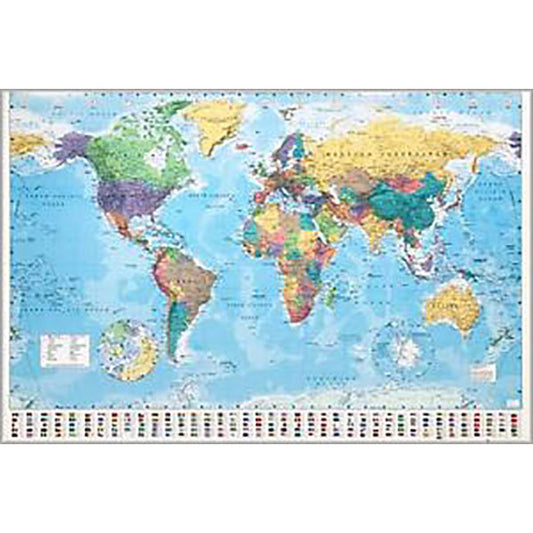 World Map with Flags Poster