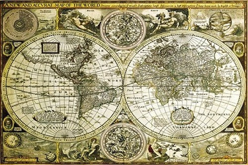 World Map Historical Poster