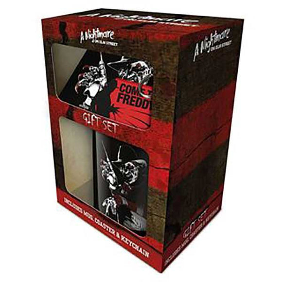 Nightmare On Elm Street - Never Sleep Mug, Coaster & Keychain Gift Set