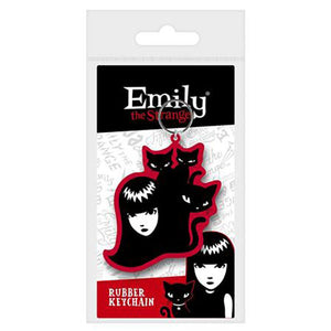 Emily the Strange - Emily and Cats PVC Keychain