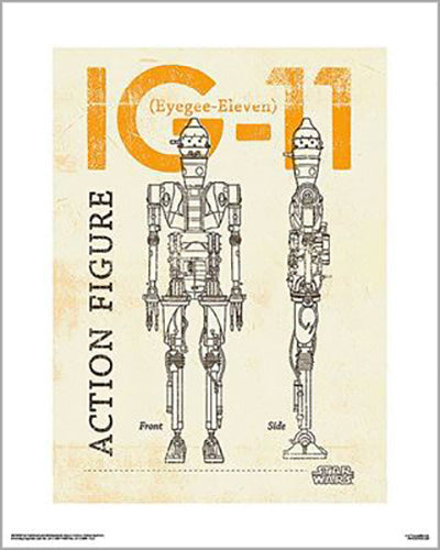 Star Wars: The Mandalorian - IG-11 Figure 40 x 50cm Art Print