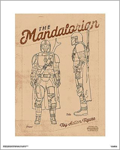 Star Wars: The Mandalorian - Action Figure 40 x 50cm Art Print