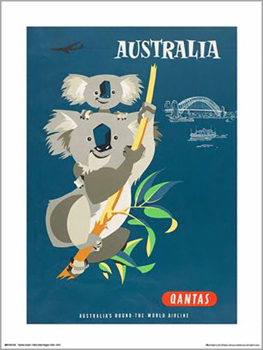 Qantas - Australia Koala 30 x 40cm Art Print