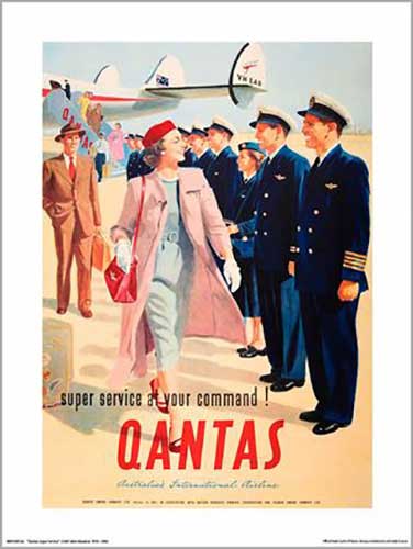 Qantas - Super Service 30 x 40cm Art Print