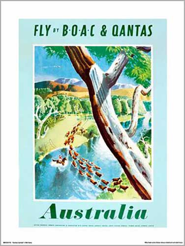Qantas - Stamp 30 x 40cm Art Print