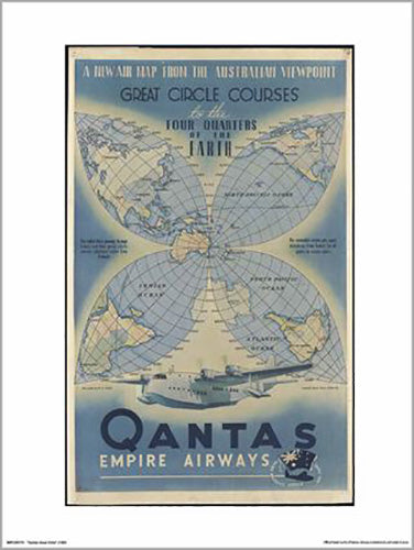 Qantas - Great Circle 30 x 40cm Art Print