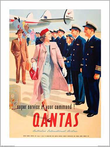 Qantas - Super Service 60 x 80cm Art Print