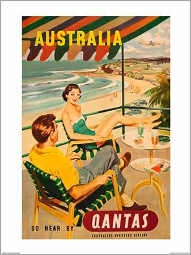 Qantas - Beach 60 x 80cm Art Print