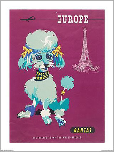 Qantas - Europe Poodle 60 x 80cm Art Print