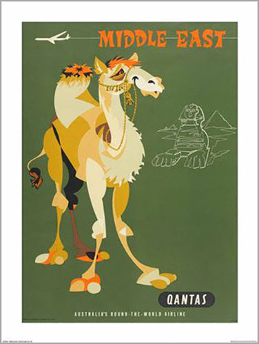 Qantas - Middle East Camel 60 x 80cm Art Print