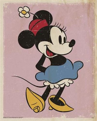 Minnie Mouse - Retro 40 x 50cm Art Print