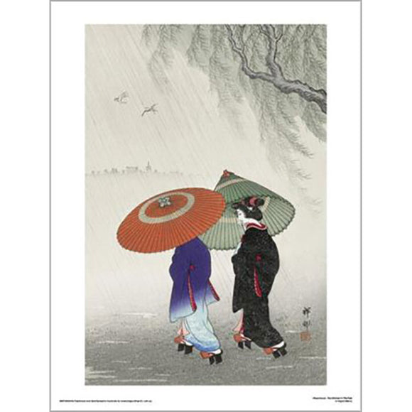 Ohara Koson - Two Women In The Rain 30 x 40cm Art Print