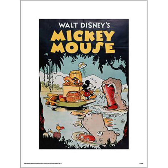 Disney - Mickey & Hippos 30 x 40cm Art Print