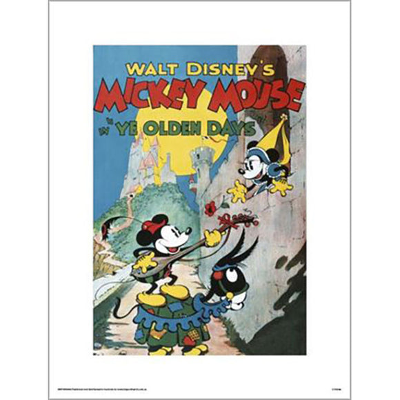 Disney - Mickey Mouse Ye Olden Days 30 x 40cm Art Print