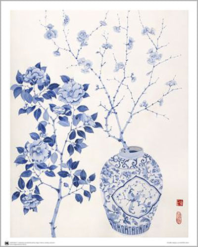 Gabby Malpas - Blue and White Still Life Elements 40 x 50cm Art Print