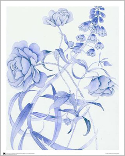Gabby Malpas - Blue Flowers 40 x 50cm Art Print