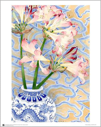 Gabby Malpas - Blue Dragon Vase 40 x 50cm Art Print