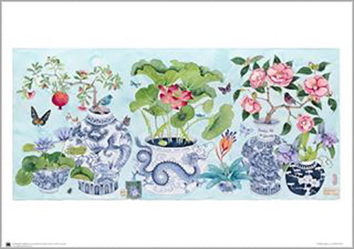Gabby Malpas - Blue Pots 60 x 80cm Art Print