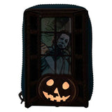 Halloween - Michael Myers Pumpkin Glow Accordion Zip Around Wallet NEW Loungefly