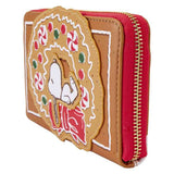 Peanuts - Snoopy Gingerbread Wreath Scented Zip Around Wallet NEW Loungefly