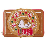 Peanuts - Snoopy Gingerbread Wreath Scented Zip Around Wallet NEW Loungefly
