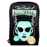Universal Monsters - Bride of Frankenstein Neon Mask Zip Wallet NEW Loungefly