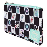Disney - Mickey & Minnie Date Diner AOP Nylon Wristlet NEW Loungefly