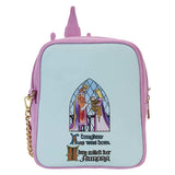 Sleeping Beauty -Castle Three Good Fairies Stained Glass Crossbody Bag NEW Loung